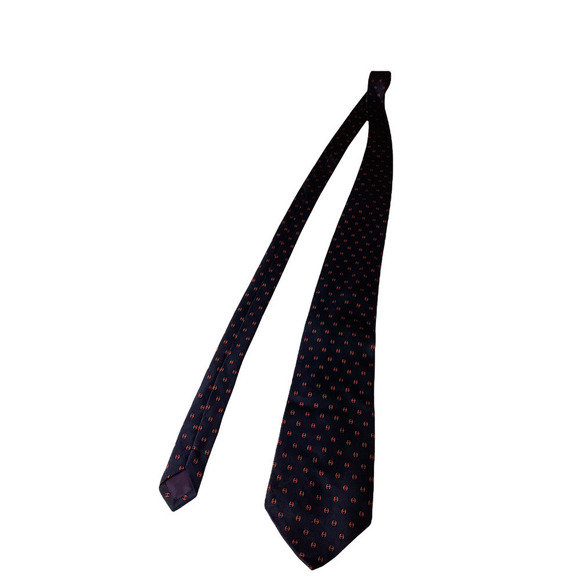 SINASABANG Dark Blue With Red 100% Silk Mens Neck Tie - Picture 4 of 5